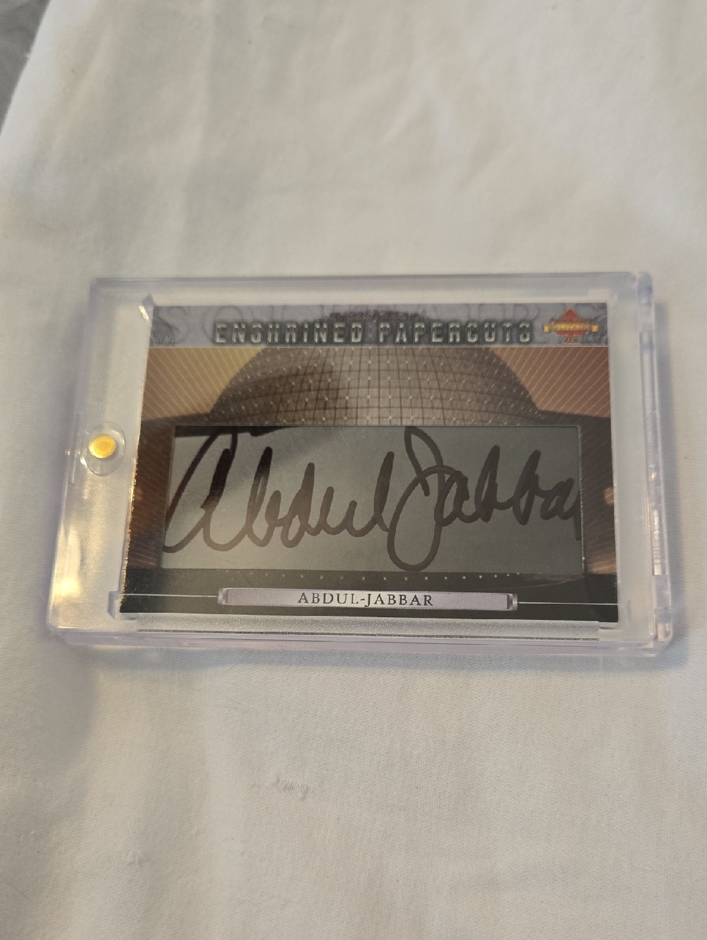 Autographed Abdul-Jabbar Encapsulated Card - Black/Silver Signature
